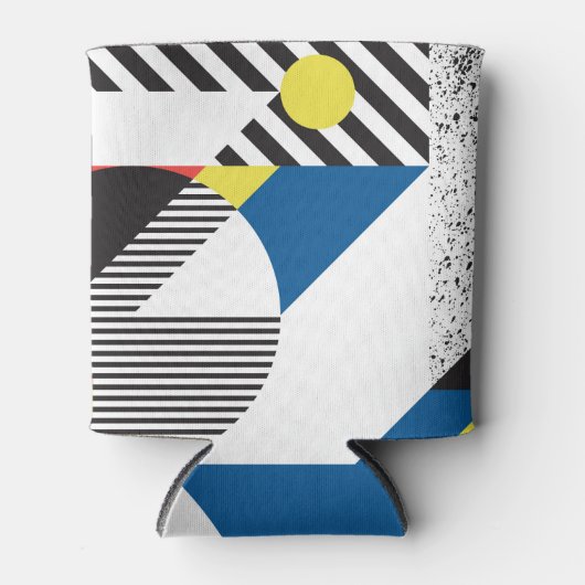 Retro Moderne Stijl Achtergrond Ontwerp Blikjeskoeler (Voorkant)