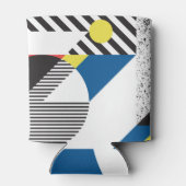 Retro Moderne Stijl Achtergrond Ontwerp Blikjeskoeler (Achterkant)