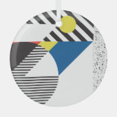 Retro Moderne Stijl Achtergrond Ontwerp Glas Ornament (Voorkant)