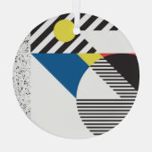 Retro Moderne Stijl Achtergrond Ontwerp Glas Ornament (Achterkant)