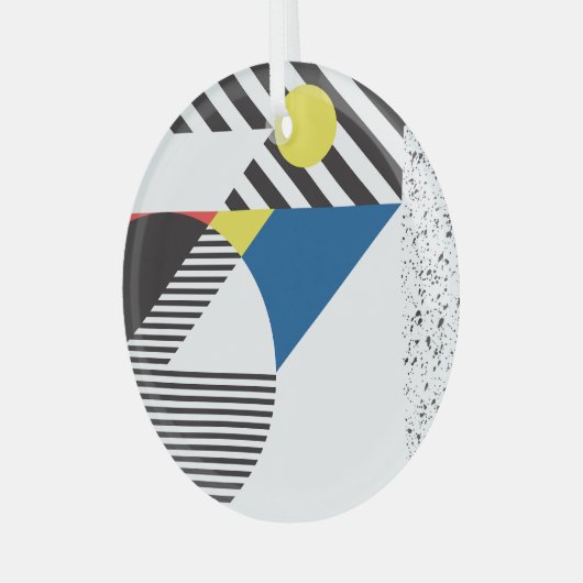 Retro Moderne Stijl Achtergrond Ontwerp Glas Ornament (Voorkant links)