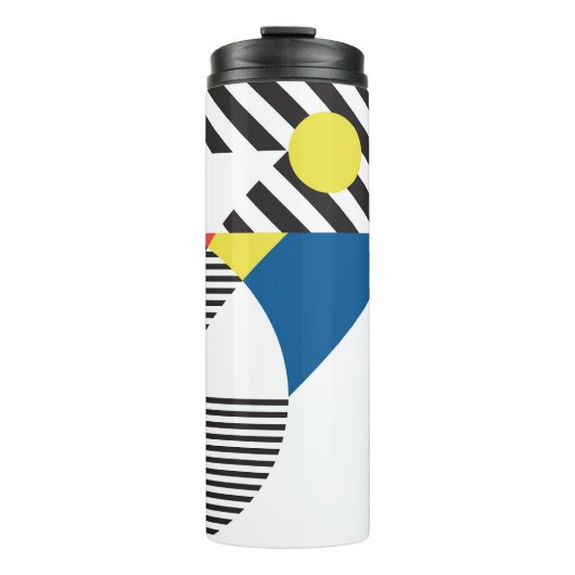 Retro Moderne Stijl Achtergrond Ontwerp Thermosbeker (Voorkant)