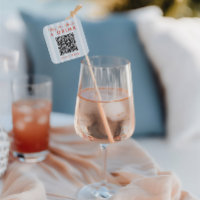 Retro Moderne Stofblauwe Bachelorette QR Code