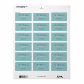 Retro Moderne Stofblauwe Retouradres Etiket (Full Sheet)