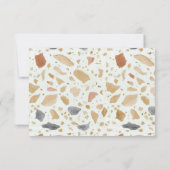 Retro Moderne Terrazzo Terracotta Trouw-RSVP Kaart (Achterkant)