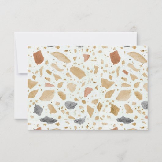 Retro Moderne Terrazzo Terracotta Trouwkaart RSVP Kaart (Achterkant)