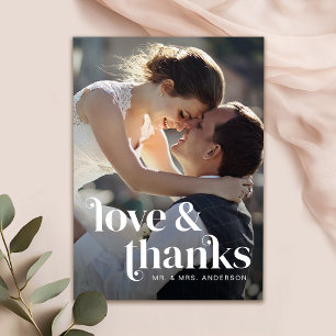 Retro Moderne Trouwkaart Bedankkaart