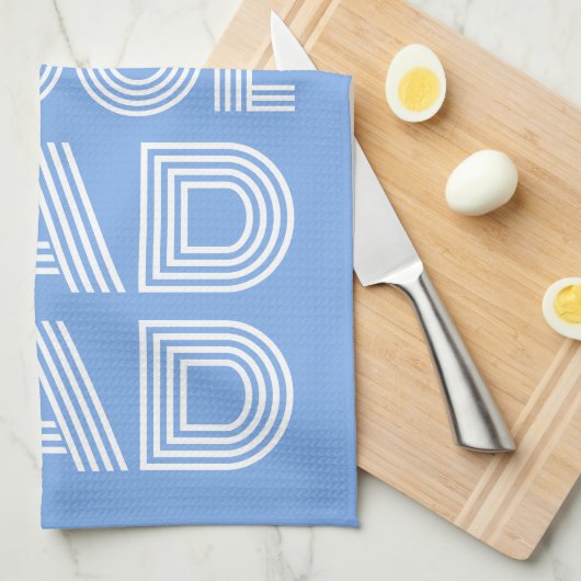 Retro moderne typografie rad dad grappig licht bla theedoek (Quarter Fold)