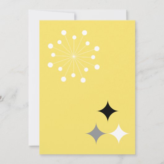 Retro Moderne uitnodiging voor een huwelijk in de  (Achterkant)