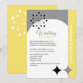 Retro Moderne uitnodiging voor een huwelijk in de  (Voorkant / Achterkant)