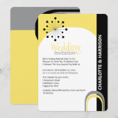 Retro Moderne uitnodiging voor een huwelijk in de  (Voorkant / Achterkant)