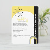 Retro Moderne uitnodiging voor een huwelijk in de  (Staand voorkant)