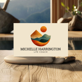 Retro Moderne Verhoogde Peaks Life Coach Visitekaartje
