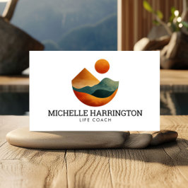 Retro Moderne Verhoogde Peaks Life Coach Wit Visitekaartje