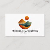 Retro Moderne Verhoogde Peaks Life Coach Wit Visitekaartje (Voorkant)