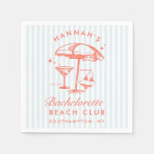 Retro Moderne Verlovingsfeest Oranje & Blauw Servet (Voorkant)