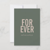 Retro Moderne Vet Groen & Beige Script Bruiloft Save The Date (Achterkant)