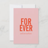 Retro Moderne Vet Rode & Roze Script Bruiloft  Save The Date (Achterkant)