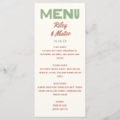 Retro Moderne Vetgedrukte Funky Aardtinten Bruilof Menu (Voorkant)