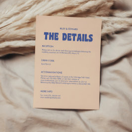 Retro Moderne Vetgedrukte Typografie Trouwdetails Informatiekaartje