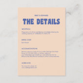 Retro Moderne Vetgedrukte Typografie Trouwdetails Informatiekaartje (Voorkant)