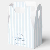 Retro Moderne Vintage Blauwe Bachelorette Bedankdoosjes (Geopend)