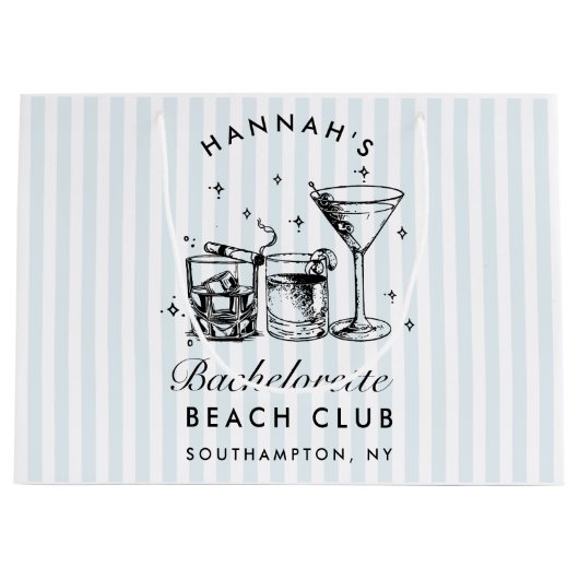 Retro Moderne Vintage Blauwe Bachelorette Groot Cadeauzakje (Voorkant)