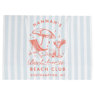 Retro Moderne Vintage Blauwe Bachelorette Groot Cadeauzakje