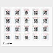 Retro Moderne Vintage Blauwe Bachelorette QR-code Vierkante Sticker (Vel)