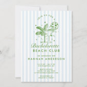 Retro Moderne Vintage Blauwe Bachelorette Weekend Kaart (Voorkant)