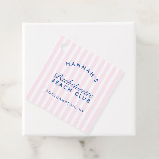 Retro Moderne Vintage Navy en Roze Meisjesuitgansf Bedankjes Labels