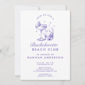 Retro Moderne Vintage Paarse Meidenavakantie Kaart (Voorkant)