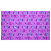Retro Moderne Vis, Violet en Amethyst Paars Stof (Fat Quarter)