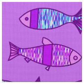 Retro Moderne Vis, Violet en Amethyst Paars Stof (Close Up)