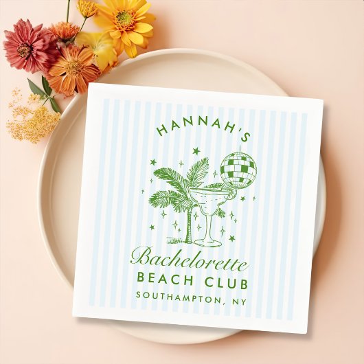 Retro moderne vrijgezellenfeest groene papieren se servet