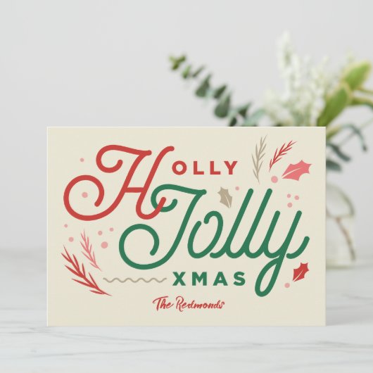 Retro Moderne Xmas kaart (Staand voorkant)