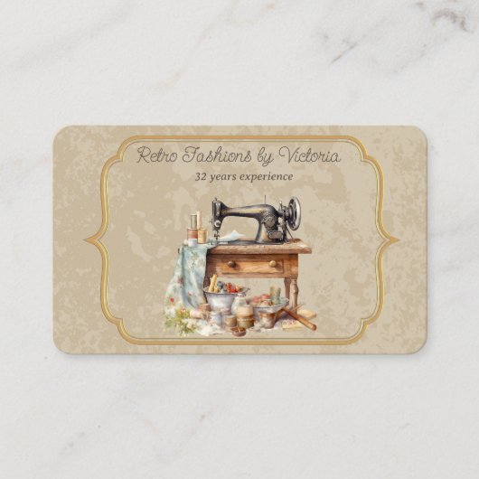 Retro Modes naaister Visitekaartje (Voorkant)