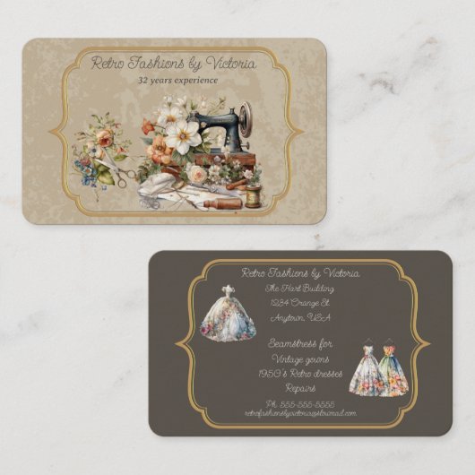 Retro Modes Visitekaartje (Voorkant / Achterkant)