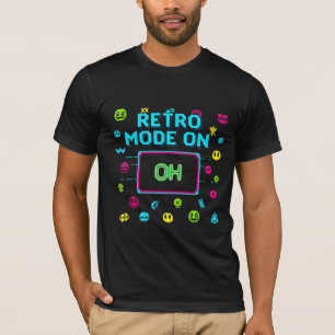 Retro Modus Aan 8-Bit Pixel Art Arcade Gaming T-shirt