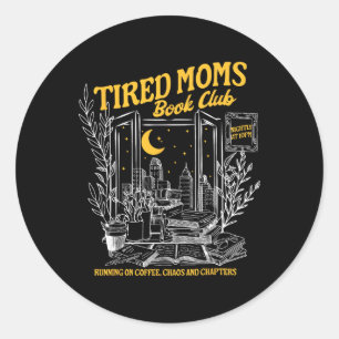 Retro Moe Moeders Boekenclub Booktrovert Mot Ronde Sticker