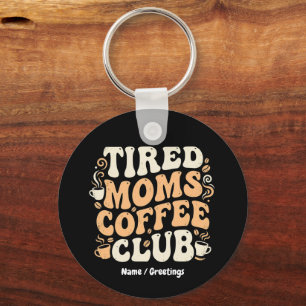 Retro Moe Moeders Coffee Club Vintage Esthetiek Sleutelhanger