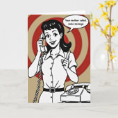 Retro Moeder Belde Berichtkaart Kaart (Gele Bloem)