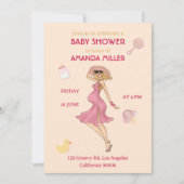 Retro Moeder Blond 2 Baby Shower Feest Uitnodiging (Voorkant)