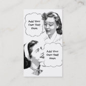 Retro moeder en dochter visitekaartje (Achterkant)