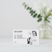 Retro moeder- en dochterkaart contactkaartje (Staand voorkant)