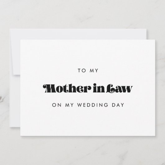 Retro Moeder in de wet trouwdag kaart (Voorkant)