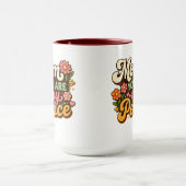 Retro Moeder Je Bent Mijn Vrede Bloem Ontwerp Mok (Midden)