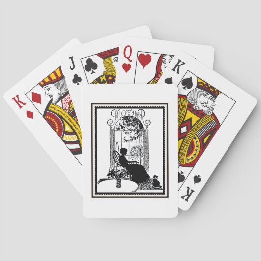 Retro Moeder Silhouette Pokerkaarten (Achterkant)