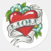 Retro Moeder Tattoo Ronde Sticker (Voorkant)