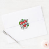 Retro Moeder Tattoo Ronde Sticker (Envelop)